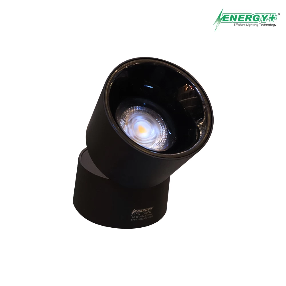 Energy+ 15W Surface Spot Light WH/BK Body WW/WR