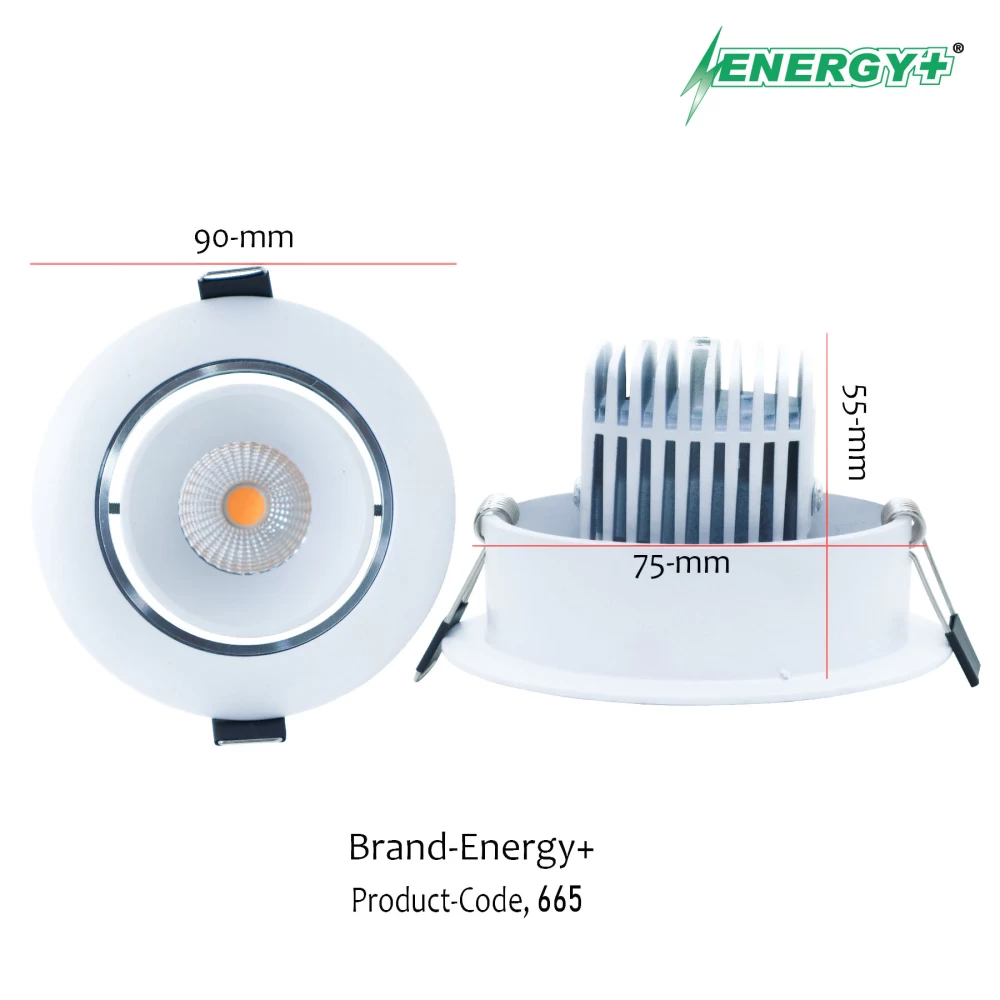 Energy+ 665 LED Concealed Spot Light 7W Round WH